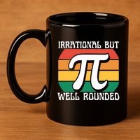 Irrational But Well Rounded Retro Pi Day Funny Math Equation Gift 11oz C Handle Ceramic Mug