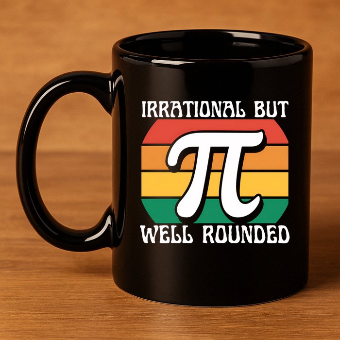 Irrational But Well Rounded Retro Pi Day Funny Math Equation Gift 11oz C Handle Ceramic Mug