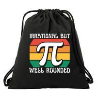 Irrational But Well Rounded Retro Pi Day Funny Math Equation Gift Drawstring Bag