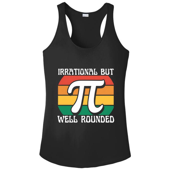 Irrational But Well Rounded Retro Pi Day Funny Math Equation Gift Ladies PosiCharge Competitor Racerback Tank