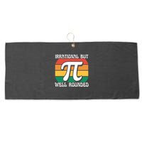 Irrational But Well Rounded Retro Pi Day Funny Math Equation Gift Large Microfiber Waffle Golf Towel