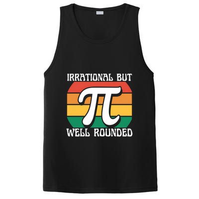 Irrational But Well Rounded Retro Pi Day Funny Math Equation Gift PosiCharge Competitor Tank