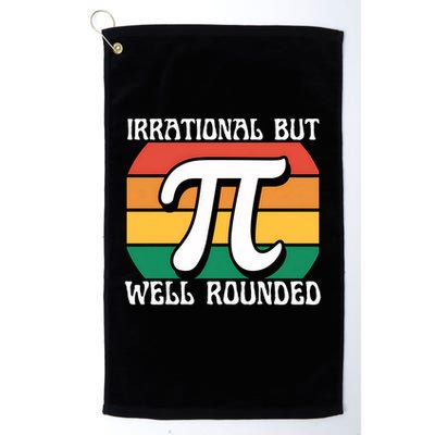 Irrational But Well Rounded Retro Pi Day Funny Math Equation Gift Golf Towel