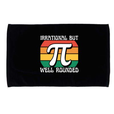 Irrational But Well Rounded Retro Pi Day Funny Math Equation Gift Microfiber Hand Towel