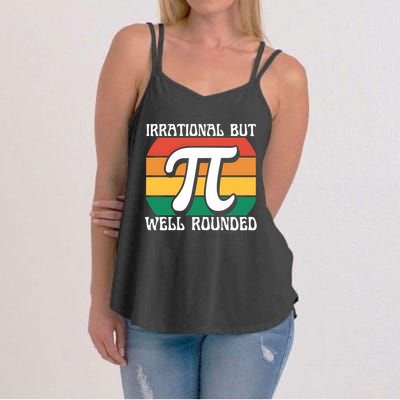 Irrational But Well Rounded Retro Pi Day Funny Math Equation Gift Women's Strappy Tank