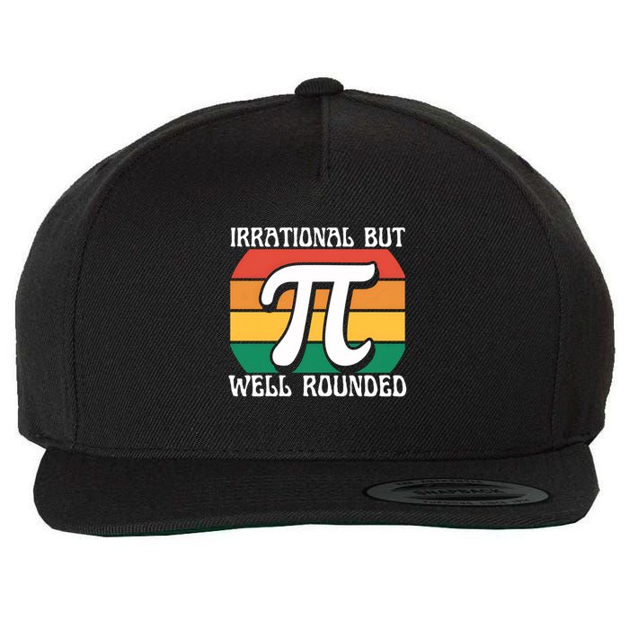 Irrational But Well Rounded Retro Pi Day Funny Math Equation Gift Wool Snapback Cap