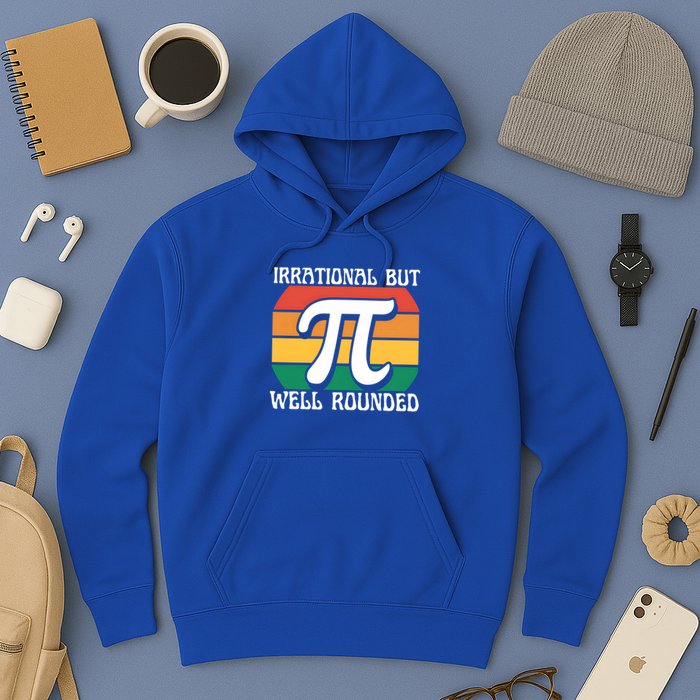 Irrational But Well Rounded Retro Pi Day Funny Math Equation Gift Hoodie