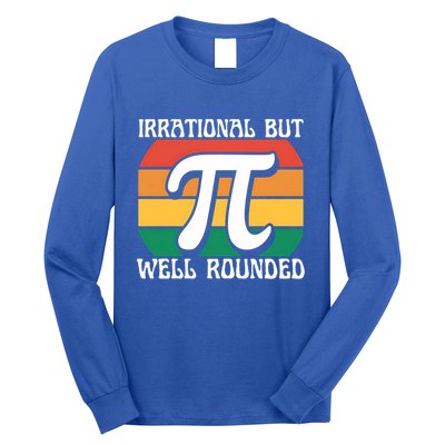 Irrational But Well Rounded Retro Pi Day Funny Math Equation Gift Long Sleeve Shirt