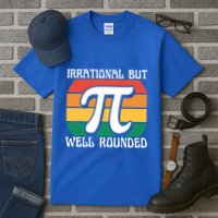 Irrational But Well Rounded Retro Pi Day Funny Math Equation Gift Tall T-Shirt