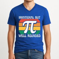 Irrational But Well Rounded Retro Pi Day Funny Math Equation Gift V-Neck T-Shirt