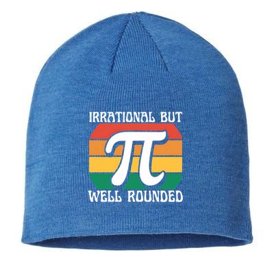 Irrational But Well Rounded Retro Pi Day Funny Math Equation Gift Sustainable Beanie