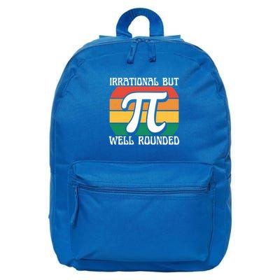 Irrational But Well Rounded Retro Pi Day Funny Math Equation Gift 16 in Basic Backpack