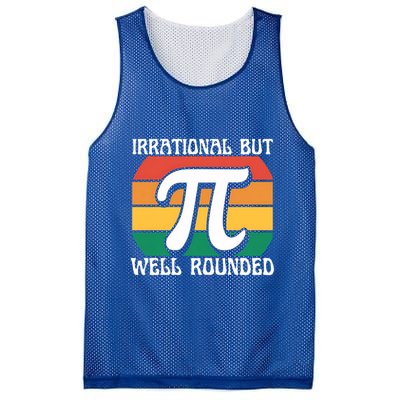 Irrational But Well Rounded Retro Pi Day Funny Math Equation Gift Mesh Reversible Basketball Jersey Tank