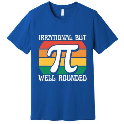 Irrational But Well Rounded Retro Pi Day Funny Math Equation Gift Premium T-Shirt