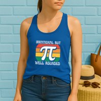 Irrational But Well Rounded Retro Pi Day Funny Math Equation Gift Womens Tank Top