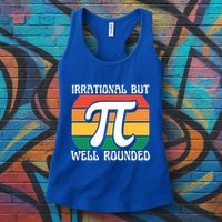 Irrational But Well Rounded Retro Pi Day Funny Math Equation Gift Womens Tank Top