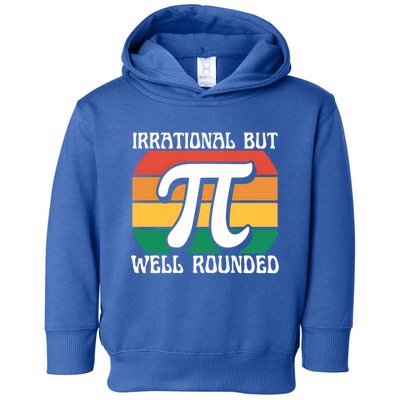 Irrational But Well Rounded Retro Pi Day Funny Math Equation Gift Toddler Hoodie
