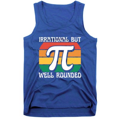 Irrational But Well Rounded Retro Pi Day Funny Math Equation Gift Tank Top