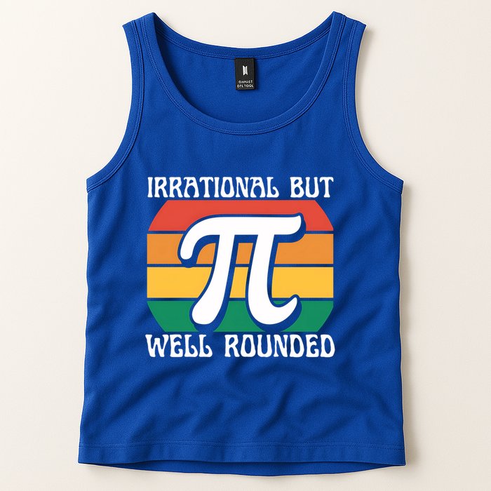 Irrational But Well Rounded Retro Pi Day Funny Math Equation Gift Tank Top