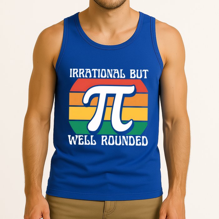 Irrational But Well Rounded Retro Pi Day Funny Math Equation Gift Tank Top
