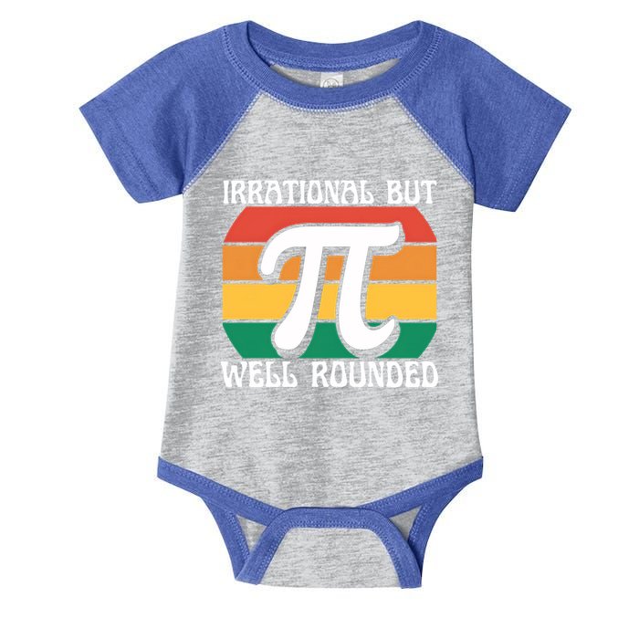 Irrational But Well Rounded Retro Pi Day Funny Math Equation Gift Infant Baby Jersey Bodysuit