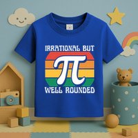 Irrational But Well Rounded Retro Pi Day Funny Math Equation Gift Toddler T-Shirt