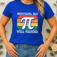 Irrational But Well Rounded Retro Pi Day Funny Math Equation Gift Womens T-Shirt