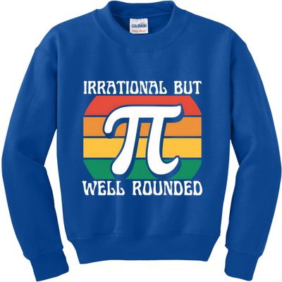 Irrational But Well Rounded Retro Pi Day Funny Math Equation Gift Kids Sweatshirt