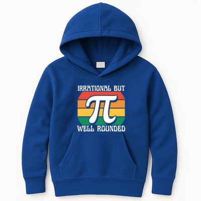 Irrational But Well Rounded Retro Pi Day Funny Math Equation Gift Kids Hoodie