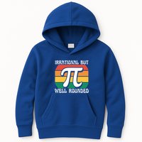 Irrational But Well Rounded Retro Pi Day Funny Math Equation Gift Kids Hoodie