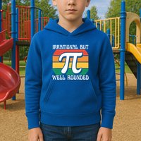 Irrational But Well Rounded Retro Pi Day Funny Math Equation Gift Kids Hoodie