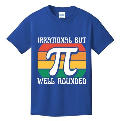 Irrational But Well Rounded Retro Pi Day Funny Math Equation Gift Kids T-Shirt