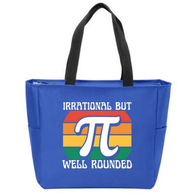 Irrational But Well Rounded Retro Pi Day Funny Math Equation Gift Zip Tote Bag
