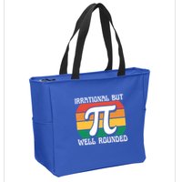 Irrational But Well Rounded Retro Pi Day Funny Math Equation Gift Zip Tote Bag