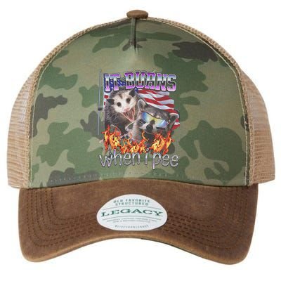 It Burns When I Pee Possum Raccoon Funny Legacy Tie Dye Trucker Hat