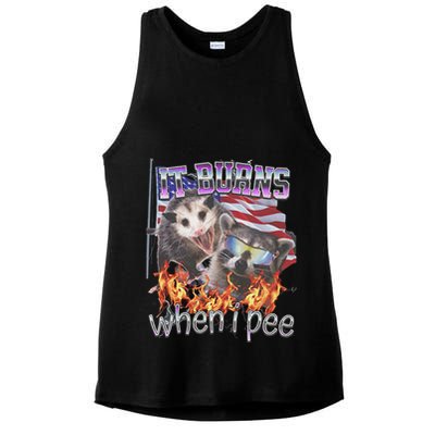 It Burns When I Pee Possum Raccoon Funny Ladies PosiCharge Tri-Blend Wicking Tank