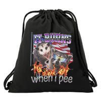 It Burns When I Pee Possum Raccoon Funny Drawstring Bag