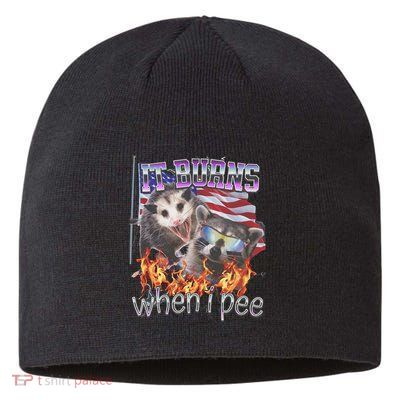 It Burns When I Pee Possum Raccoon Funny Sustainable Beanie