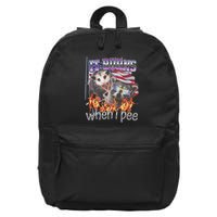It Burns When I Pee Possum Raccoon Funny 16 in Basic Backpack