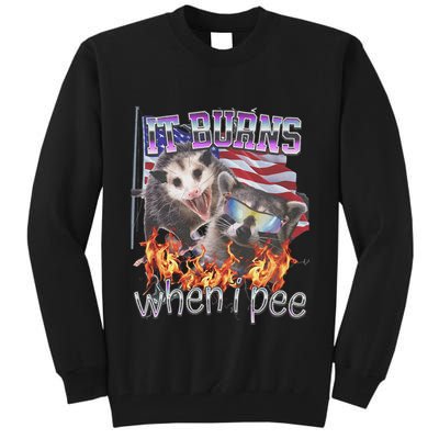 It Burns When I Pee Possum Raccoon Funny Tall Sweatshirt