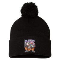 It Burns When I Pee Possum Raccoon Funny Pom Pom 12in Knit Beanie