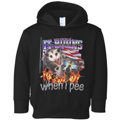 It Burns When I Pee Possum Raccoon Funny Toddler Hoodie