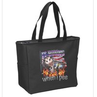 It Burns When I Pee Possum Raccoon Funny Zip Tote Bag