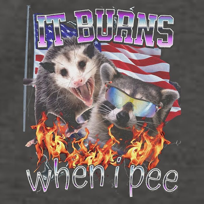 It Burns When I Pee Possum Raccoon Funny Vector Backpack