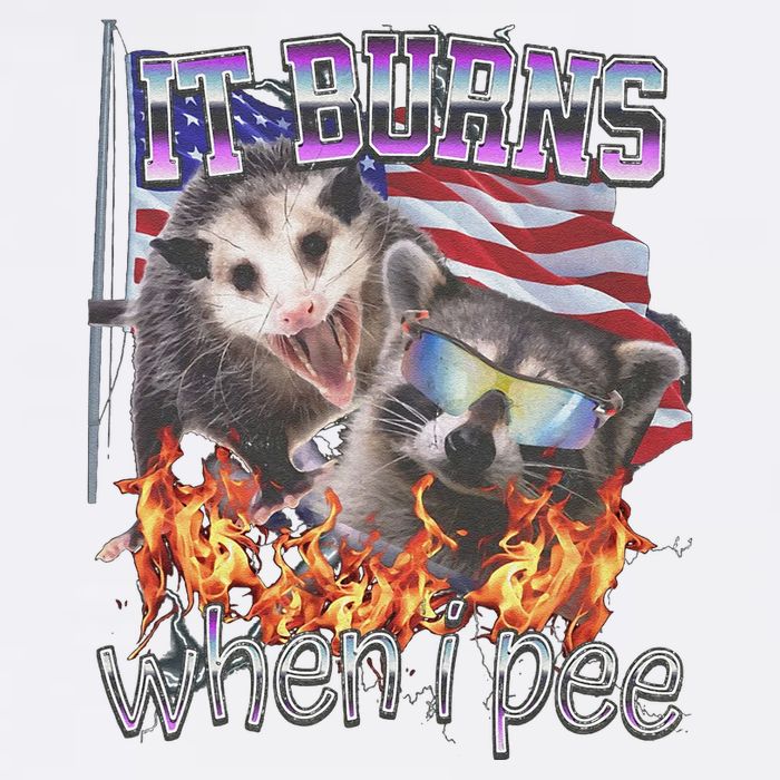 It Burns When I Pee Possum Raccoon Funny Cool Comfort Performance Bucket Hat