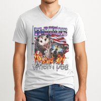 It Burns When I Pee Possum Raccoon Funny V-Neck T-Shirt
