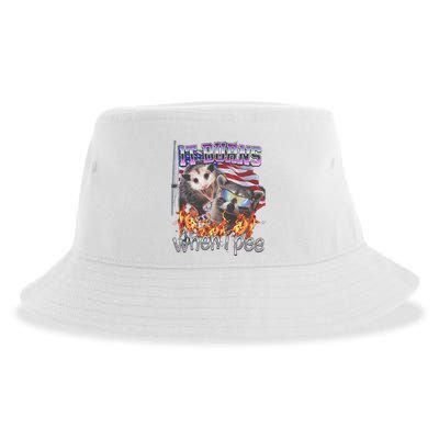 It Burns When I Pee Possum Raccoon Funny Sustainable Bucket Hat