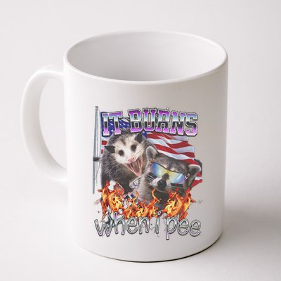 It Burns When I Pee Possum Raccoon Funny Mug