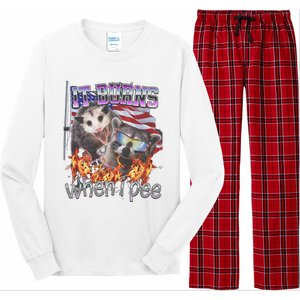 It Burns When I Pee Possum Raccoon Funny Long Sleeve Pajama Set