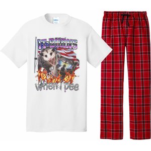 It Burns When I Pee Possum Raccoon Funny Pajama Set